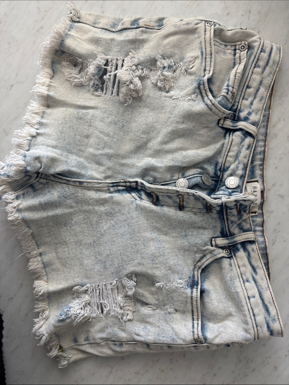 Harper heritage Light Wash Distressed Denim Shorts - Unbranded
